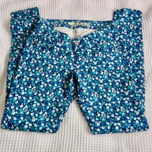 Old Navy RockStar Skinny Jeans Floral Blue Cream Flowers 2